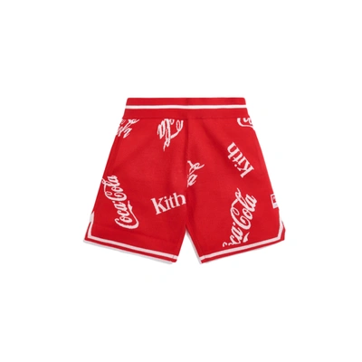 Pre-owned Kith X Coca-cola X Mitchell & Ness Coke Logo Short Red