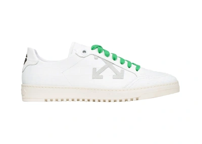 Pre-owned Off-white  Croco White Green In White/green