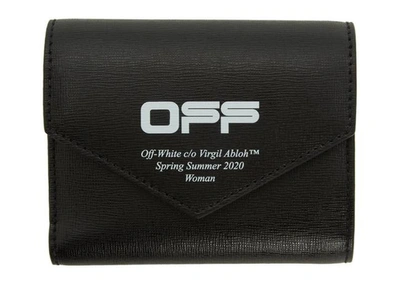 Pre-owned Off-white  Envelope Wallet (6 Card Slot) Black