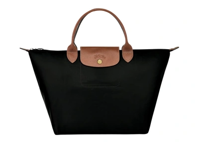 Pre-owned Longchamp  Le Pliage Top Handle Bag M Black