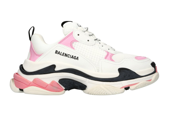 pink white and black balenciaga's