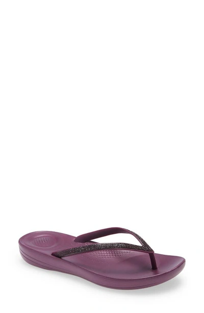 Fitflop Iqushion(tm) Splash Crystal Flip Flop In Beetroot