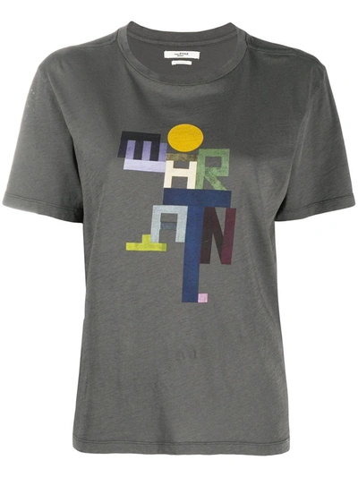 Isabel Marant Étoile Zewel Logo-print Cotton T-shirt In Grey