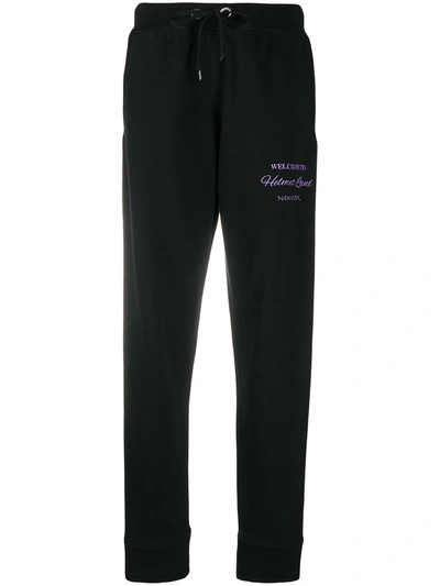 Helmut Lang Embroidered Logo Track Trousers In Black