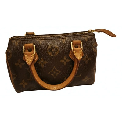 Pre-owned Louis Vuitton Nano Speedy / Mini Hl Cloth Mini Bag In Brown