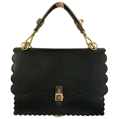 Pre-owned Fendi Kan I Black Leather Handbag