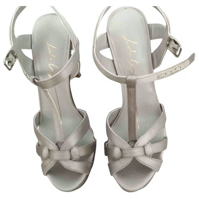 Pre-owned Lola Cruz Leather Sandals In Grey