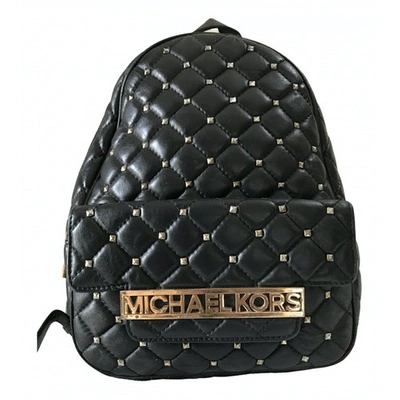 Pre-owned Michael Kors Rhea Black Leather Backpack