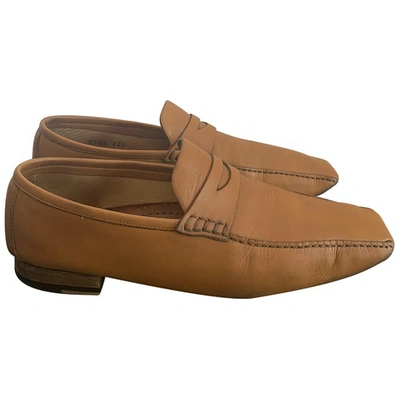 Pre-owned Saint Laurent Leather Flats In Brown