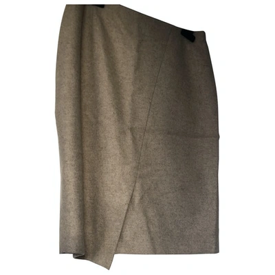 Pre-owned Paule Ka Wool Mid-length Skirt In Beige