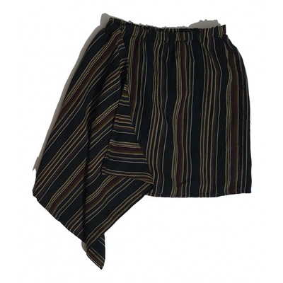 Pre-owned Dkny Linen Mid-length Skirt In Multicolour