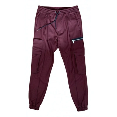 Pre-owned Dior Burgundy Wool Trousers