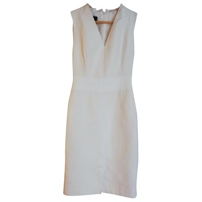 Pre-owned Akris Silk Mid-length Dress In White