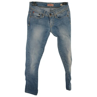 Pre-owned Fiorucci Slim Jeans In Turquoise