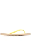 Tory Burch Floral-print Thin Strap Flip Flops In Yellow