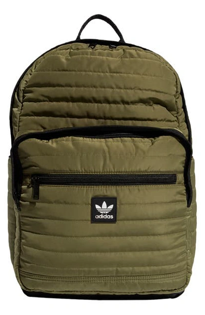 Adidas Originals Quilted Trefoil Backpack In Olive Cargo-green | ModeSens