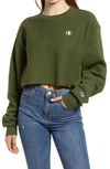 Champion Reverse Weave® Crop Sweatshirt In Prep Green