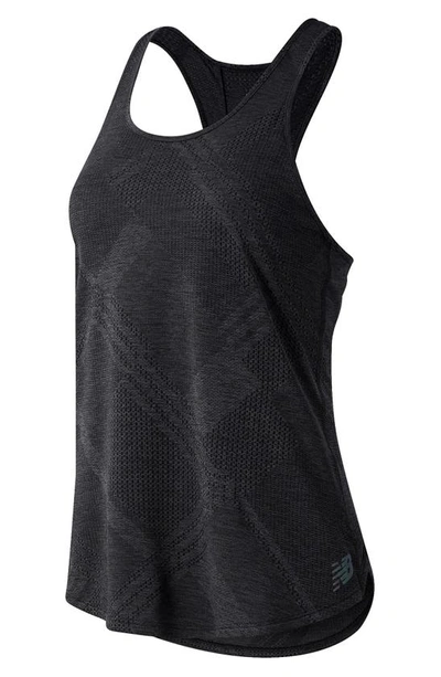 New Balance Q Speed Fuel Jacquard Tank In Black Heather