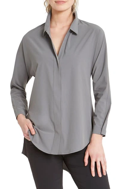 Nic + Zoe Tech Stretch Shirt In Tarnish