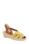 Andre Assous Dorit Wedge Sandal In Saffron Leather