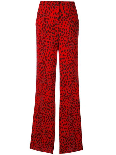 Roberto Cavalli Printed Palazzo Pants In Red