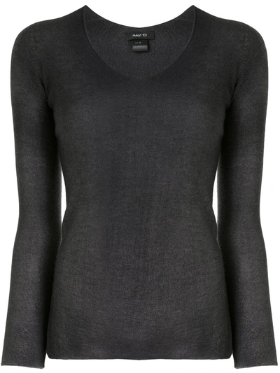 Avant Toi V-neck Knitted Top In Grey