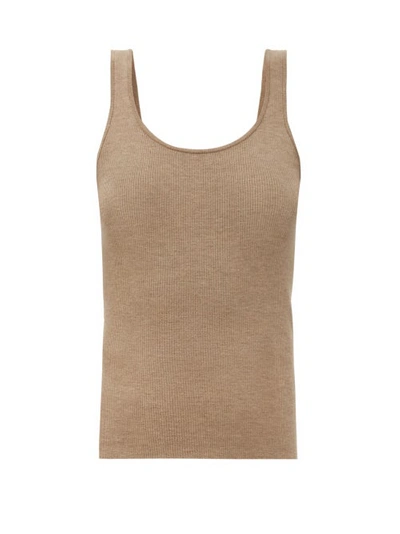 Co Ribbed-knit Cashmere Tank Top In Taupe