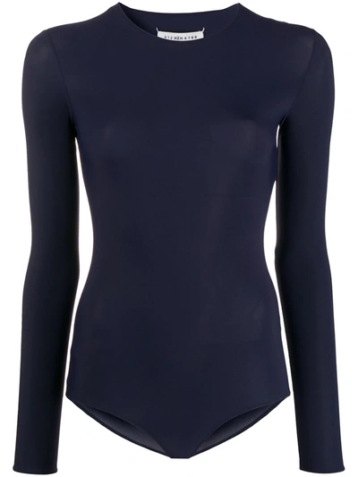 Maison Margiela Long-sleeved Bodysuit In Blue