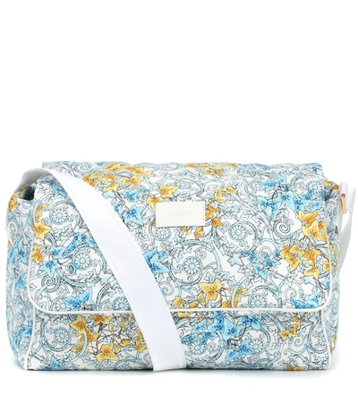 Versace Babies' Printed Changing Bag With Mat In Blue