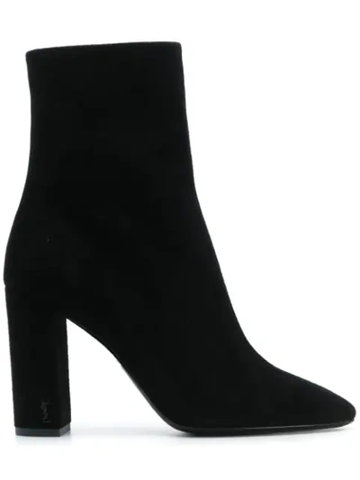 Saint Laurent Lou Ankle Boots In Black
