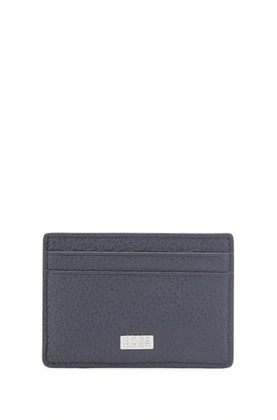 Hugo Boss - Italian Leather Card Holder With Money Clip - Dark Blue