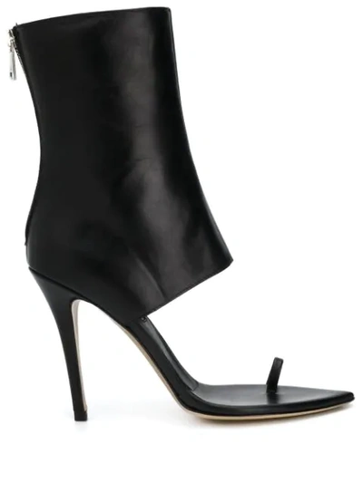 Natasha Zinko Open Toe High Heel Boots In Black