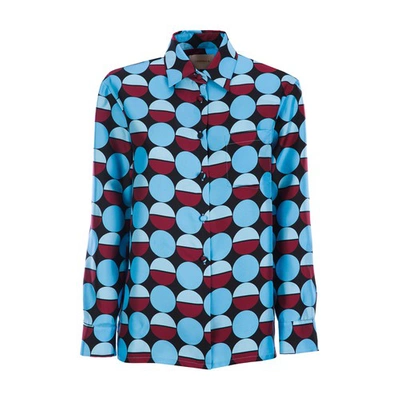 La Doublej Boy Shirt In Sfere Azzurro