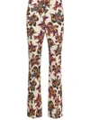 La Doublej Saturday Night Bird Print Trousers In Piccolo Dove