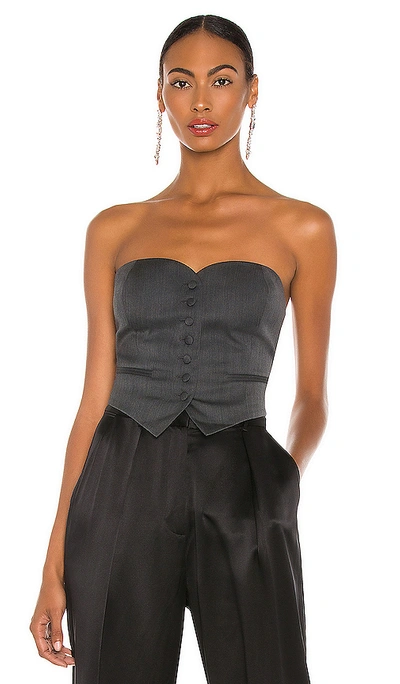 Aya Muse Tuxedo Bustier In Charcoal
