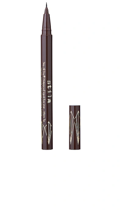 Stila Stay All Day Waterproof Liquid Eye Liner Micro Tip In Dark Brown