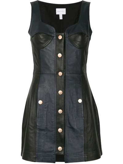 Alice Mccall Leather Button Front Dress In Black