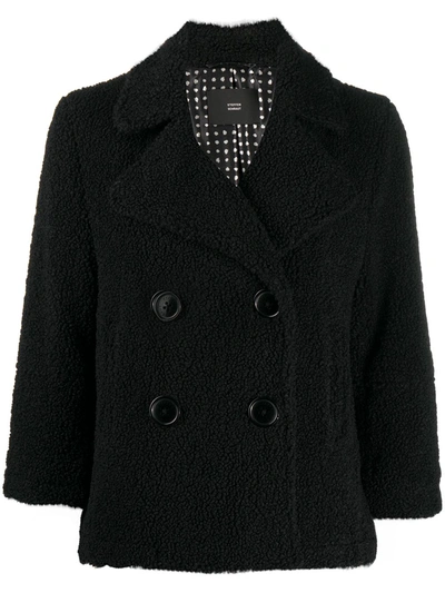 Steffen Schraut Double-breasted Textured Jacket In Black