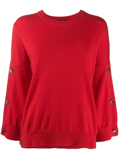 Boutique Moschino Long-sleeve Knitted Jumper In Red