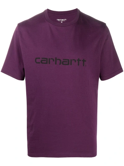 Carhartt Logo Print Short-sleeved T-shirt In Purple
