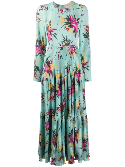 La Doublej Pleated Skirt Floral Print Dress In Breezy