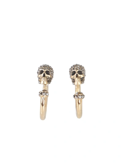 Alexander Mcqueen Skull Earrings In Gold