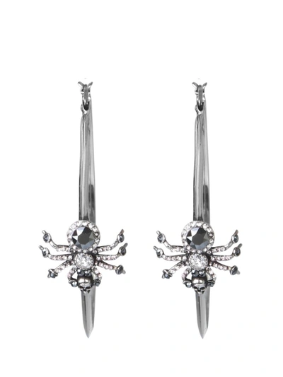 Alexander Mcqueen Silver Brass Earrings In Not Applicable