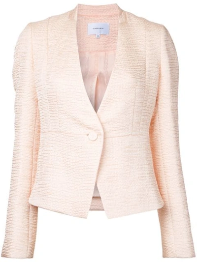 Carven Textured Fitted Jacket In Pink