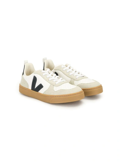 Veja Kids Sneakers V-10-laces For For Boys And For Girls In White