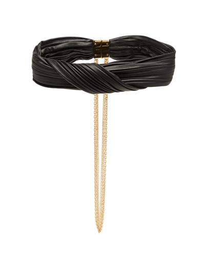 Givenchy Fringed Graphic Leather Choker In Black