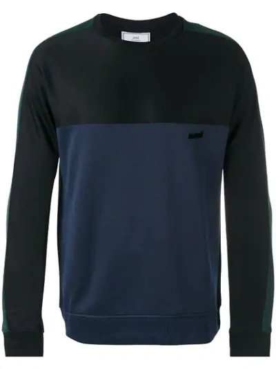 Ami Alexandre Mattiussi Sweatshirt In Colour-block-optik - Schwarz In Black