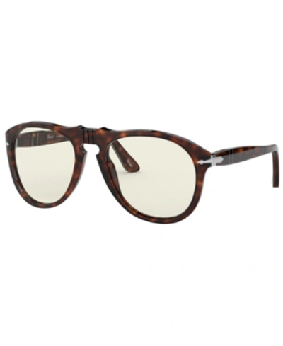 Persol Men's Photochromic Sunglasses, Po0649 In Photochromic Clear To Grey With Blue Lig