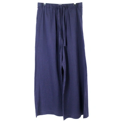 Pre-owned Rosie Assoulin Navy Cotton Trousers
