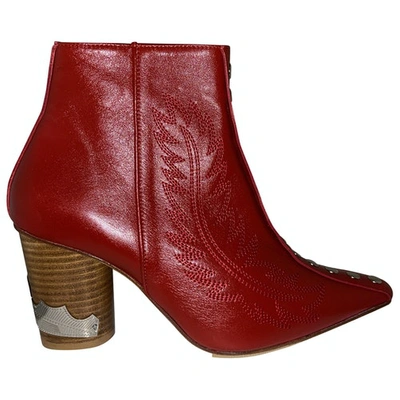Pre-owned Toga Leather Boots In Red